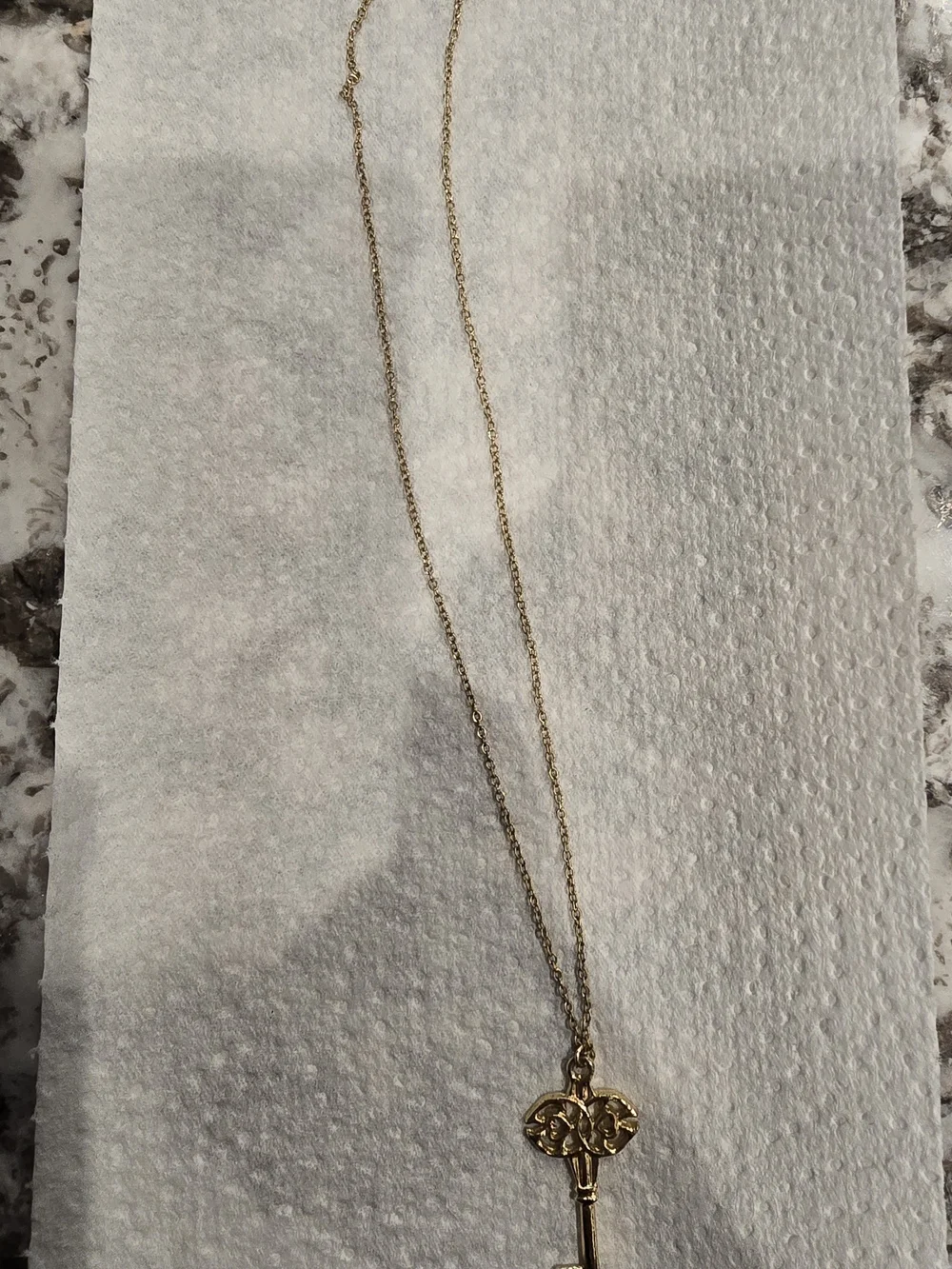 Gold Key Pendant Necklace